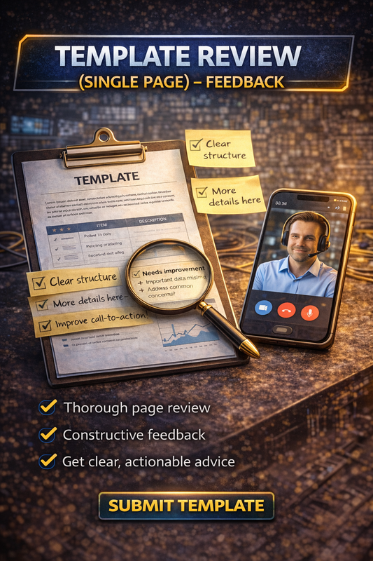 Template Review (Single Page) — Feedback